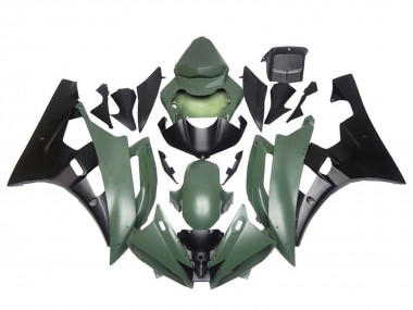 Carenagens Moto Yamaha YZF R6 2006-2007 - Verde Exército Preto Fosco