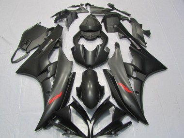 Carenagens Moto Yamaha YZF R6 2006-2007 - Preto Fosco Vermelho Decalques