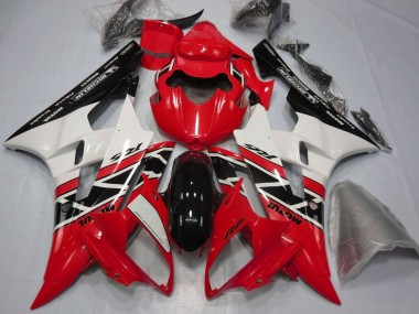 Carenagens Moto Yamaha YZF R6 2006-2007 - Vermelho Branco Preto Brilhante Michelin Motul