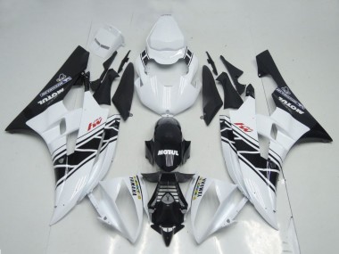 Carenagens Moto Yamaha YZF R6 2006-2007 - Branco Preto Brilhante Motul Michelin