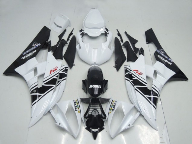 Carenagens Moto Yamaha YZF R6 2006-2007 - Branco Preto Brilhante Motul Michelin