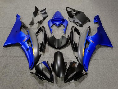 Carenagens Moto Yamaha YZF R6 2008-2016 - Azul Preto Fosco Amarelo Decalques