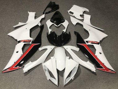 Carenagem Moto Yamaha YZF R6 2008-2016 - Branco Vermelho Preto Brilhante