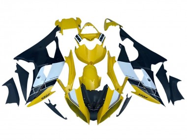 Carenagens Moto Yamaha YZF R6 2008-2016 - Amarelo Branco Preto Listra