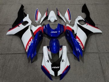 Carenagem Moto Yamaha YZF R6 2017-2023 - Branco Vermelho Azul Preto