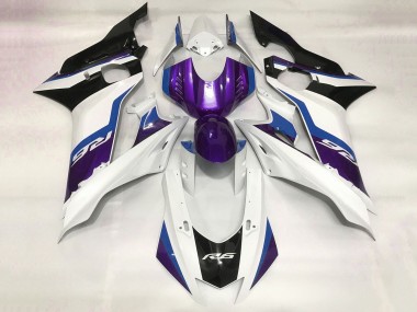 Carenagem Moto Yamaha YZF R6 2017-2023 - Branco Azul Roxo Preto