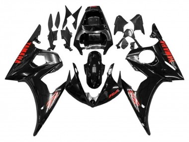 Carenagens Moto Yamaha YZF R6 2005 - Preto Brilhante Vermelho