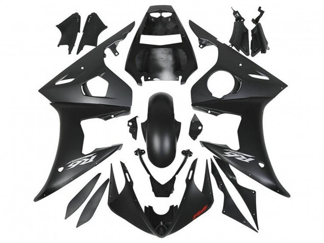 Carenagens Moto Yamaha YZF R6 2005 - Preto Fosco Prata Vermelho