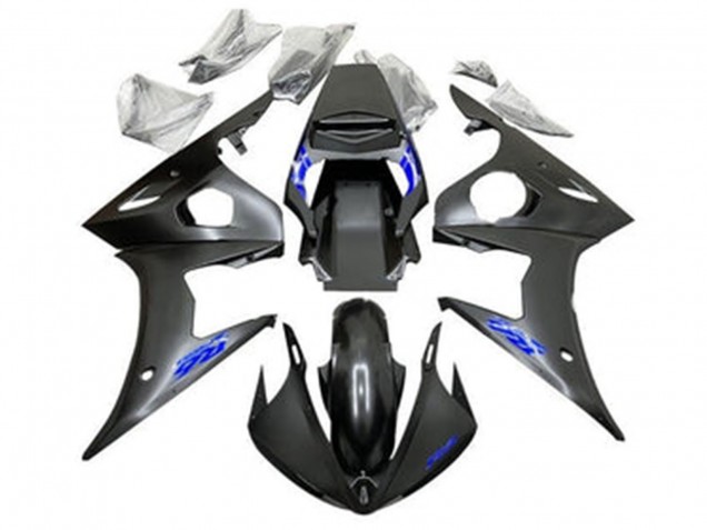 Carenagens Moto Yamaha YZF R6 2005 - Preto Fosco Azul