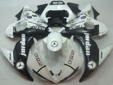 Carenagens Moto Yamaha YZF R6 2005 - Branco Preto Brilhante Jordan Dunlop