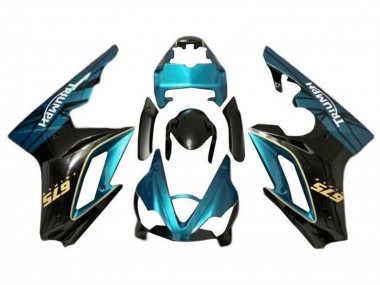 Carenagem Moto Triumph Daytona 675 Triple 2009-2012 - Azul Petróleo Preto Brilhante