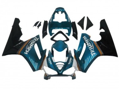 Carenagens Moto Triumph Daytona 675 Triple 2009-2012 - Azul Petróleo Preto Brilhante