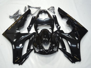 Carenagem Moto Triumph Daytona 675 Triple 2009-2012 - Preto Brilhante Ouro Decalques
