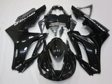 Carenagens Moto Triumph Daytona 675 Triple 2009-2012 - Preto Brilhante Branco Decalques