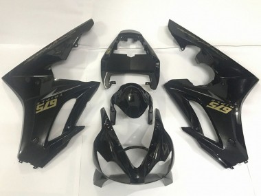 Carenagens Moto Triumph Daytona 675 Triple 2009-2012 - Preto Brilhante Ouro Decalques