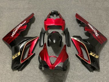 Carenagens Moto Triumph Daytona 675 Triple 2009-2012 - Vermelho Ouro Preto Brilhante