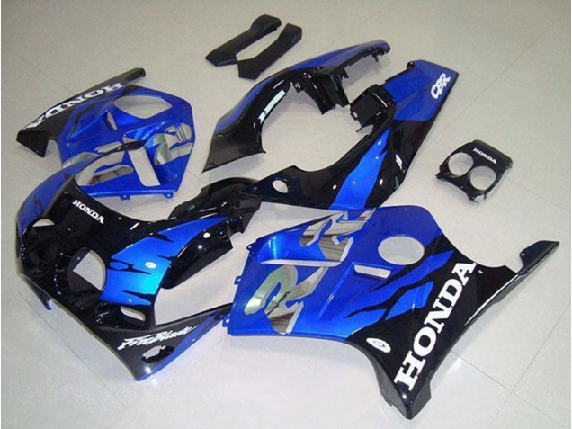 Carenagens Moto Honda CBR250RR MC19 1988-1989 - Azul Preto Brilhante