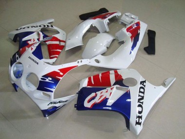 Carenagens Moto Honda CBR250RR MC19 1988-1989 - Branco Vermelho Azul