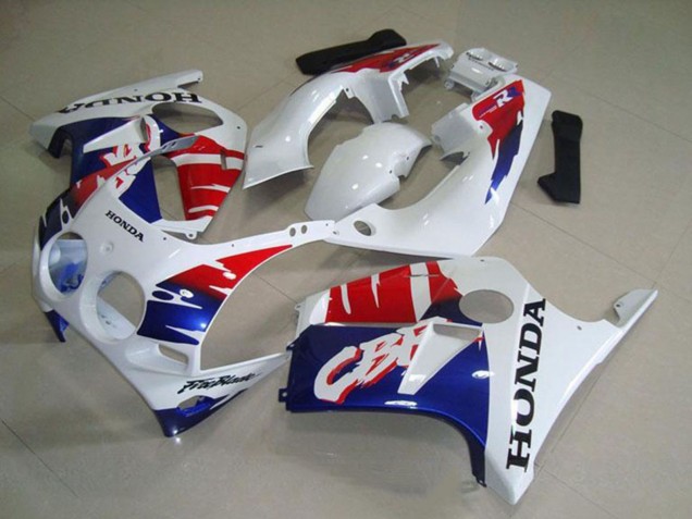Carenagens Moto Honda CBR250RR MC19 1988-1989 - Branco Vermelho Azul