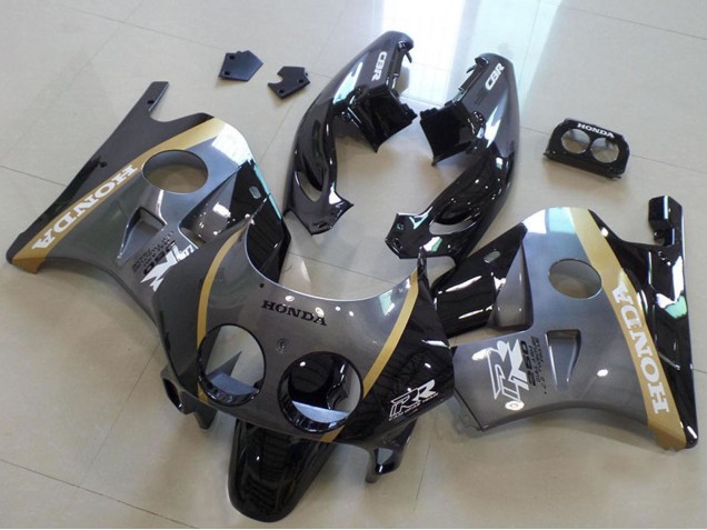 Carenagens Moto Honda CBR250RR MC22 1990-1998 - Cinzento Ouro Preto Brilhante