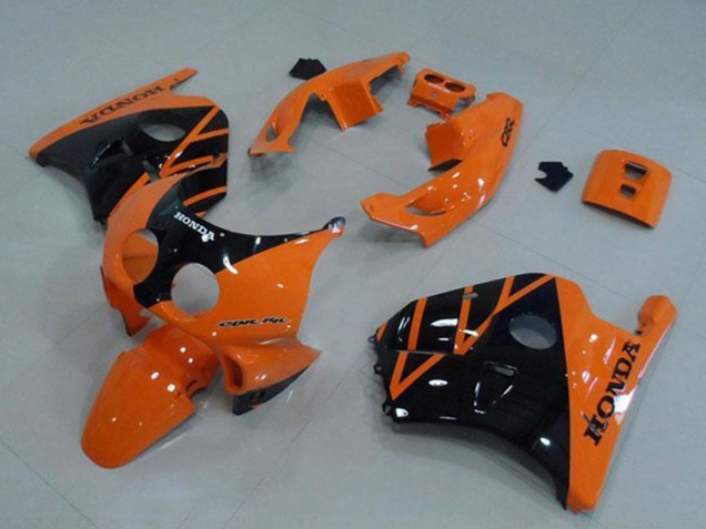 Carenagem Moto Honda CBR250RR MC22 1990-1998 - Laranja Preto Brilhante