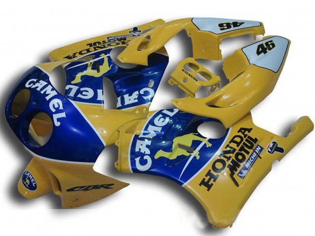 Carenagens Moto Honda CBR250RR MC22 1990-1998 - Amarelo Azul Camelo Motul