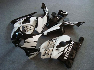 Carenagem Moto Honda CBR250RR MC22 1990-1998 - Branco Preto Brilhante