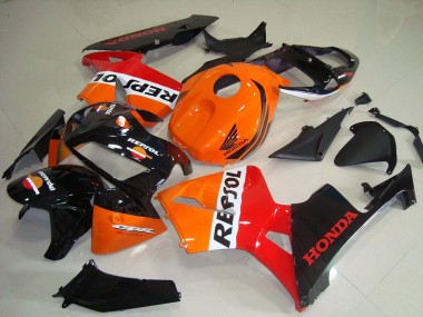 Kits Carenagem Moto Honda CBR600RR 2005-2006 - Laranja Branco Vermelho Preto Brilhante Repsol