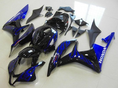 Carenagens Moto Honda CBR600RR 2007-2008 - Preto Brilhante Azul Chama
