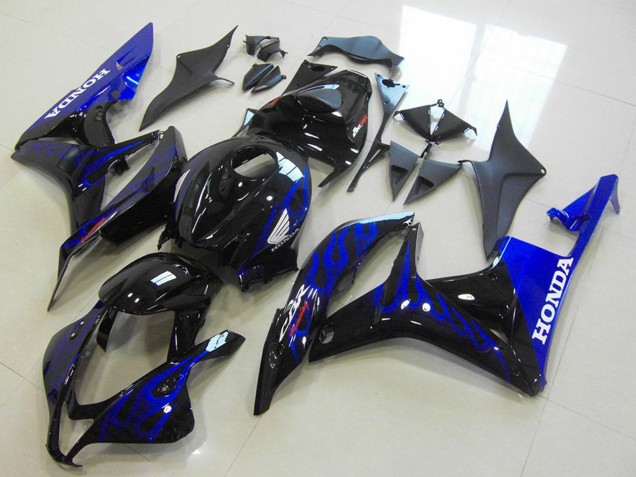 Carenagens Moto Honda CBR600RR 2007-2008 - Preto Brilhante Azul Chama