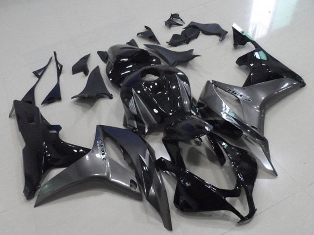Carenagens Moto Honda CBR600RR 2007-2008 - Cinzento Preto Brilhante