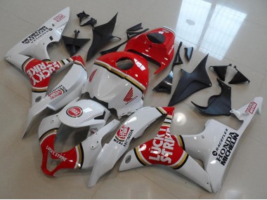 Carenagens Moto Honda CBR600RR 2007-2008 - Branco Vermelho Lucky Strike