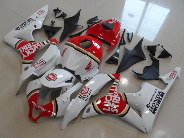 Carenagens Moto Honda CBR600RR 2007-2008 - Branco Vermelho Lucky Strike