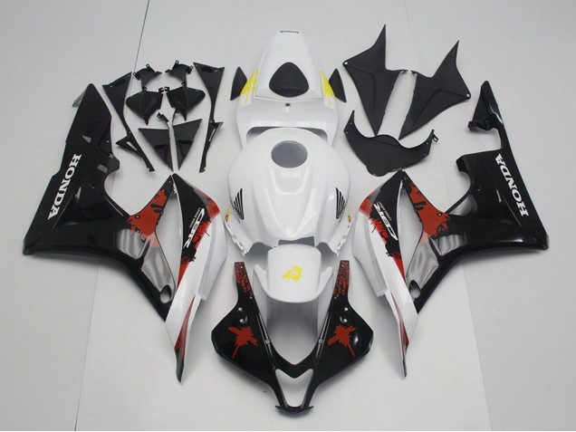 Carenagens Moto Honda CBR600RR 2007-2008 - Branco Vermelho Amarelo Preto Brilhante Limited Edition