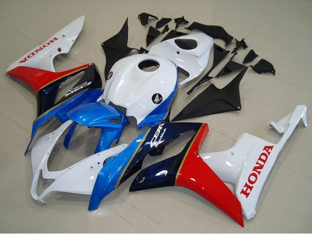 Carenagem Moto Honda CBR600RR 2007-2008 - Branco Azul Vermelho Preto Brilhante