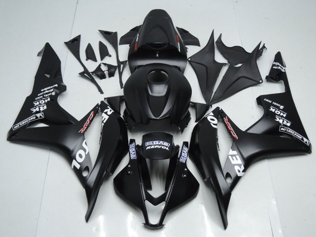 Kits Carenagem Moto Honda CBR600RR 2007-2008 - Preto Fosco Branco Repsol