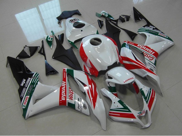 Carenagens Moto Honda CBR600RR 2007-2008 - Branco Vermelho Verde Preto Brilhante Castrol 38
