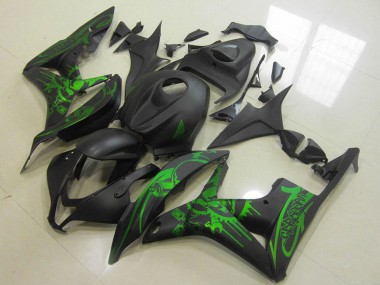 Carenagens Moto Honda CBR600RR 2007-2008 - Verde Preto Fosco Crânio