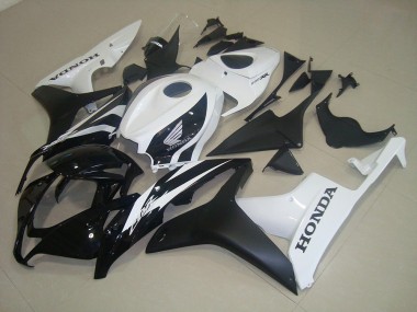 Carenagens Moto Honda CBR600RR 2007-2008 - Branco Preto Brilhante Preto Fosco