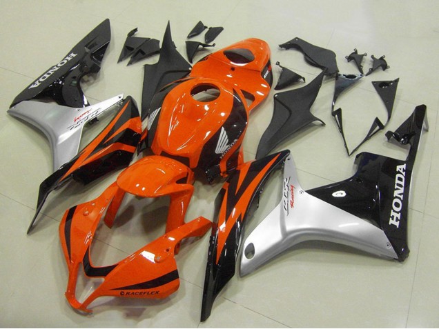 Carenagem Moto Honda CBR600RR 2007-2008 - Prata Laranja Preto Brilhante