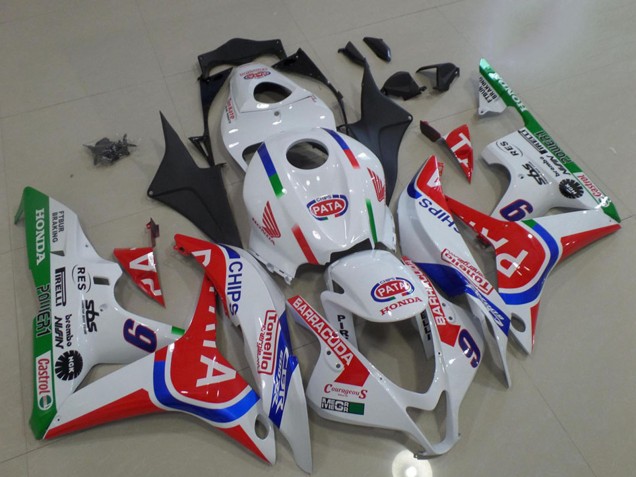 Carenagens Moto Honda CBR600RR 2007-2008 - Branco Vermelho Azul Verde Pata 6
