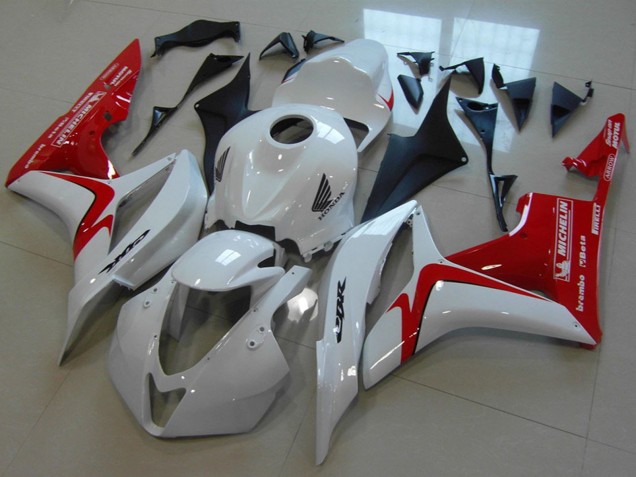 Carenagens Moto Honda CBR600RR 2007-2008 - Branco Vermelho Estilo de Corrida
