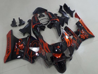 Carenagens Moto Honda CBR900RR 919 1998-1999 - Preto Brilhante Vermelho Corona
