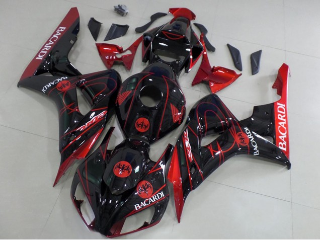 Carenagens Moto Honda CBR1000RR 2006-2007 - Vermelho Preto Brilhante Bacardi