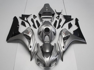 Kits Carenagem Moto Honda CBR1000RR 2006-2007 - Prata Preto Brilhante