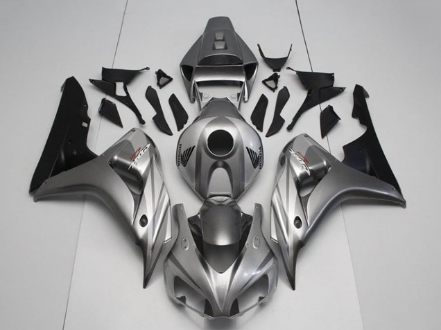 Kits Carenagem Moto Honda CBR1000RR 2006-2007 - Prata Preto Brilhante