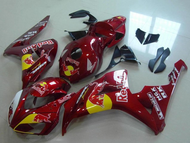 Carenagens Moto Honda CBR1000RR 2006-2007 - Vermelho Amarelo Branco Red Bull