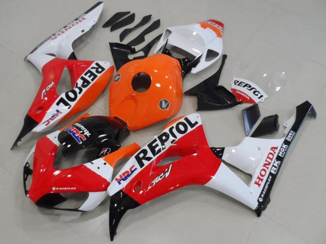 Carenagem Moto Honda CBR1000RR 2006-2007 - Laranja Branco Vermelho Preto Brilhante Repsol HRC