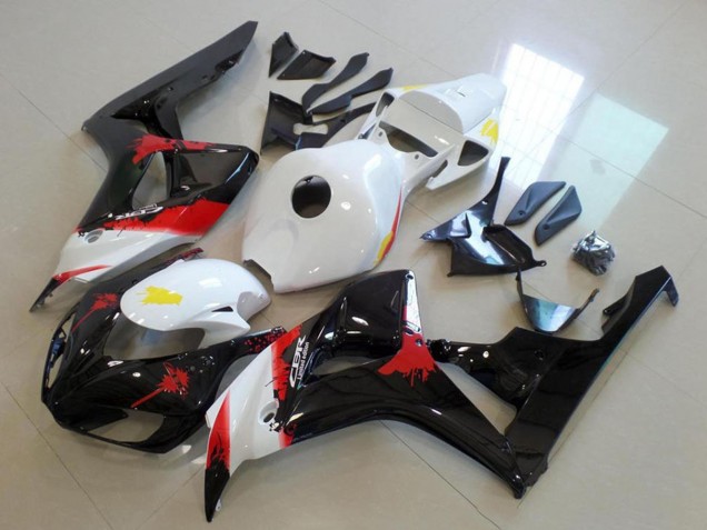 Carenagem Moto Honda CBR1000RR 2006-2007 - Branco Vermelho Preto Brilhante