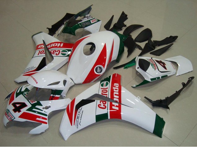 Carenagens Moto Honda CBR1000RR 2008-2011 - Branco Vermelho Verde Escuro Castrol
